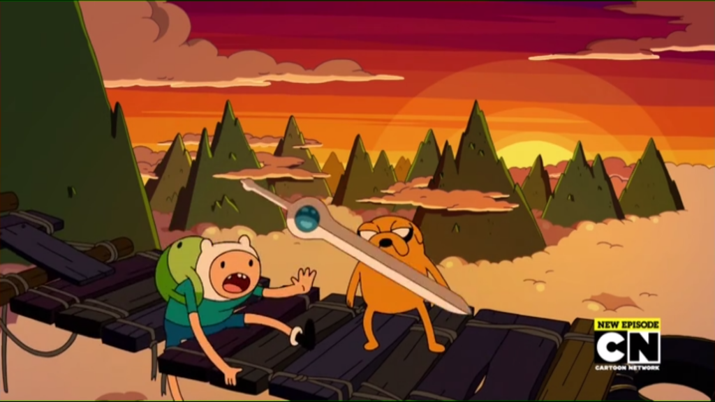 Finn loses the sword while showing off in "I Am A Sword"