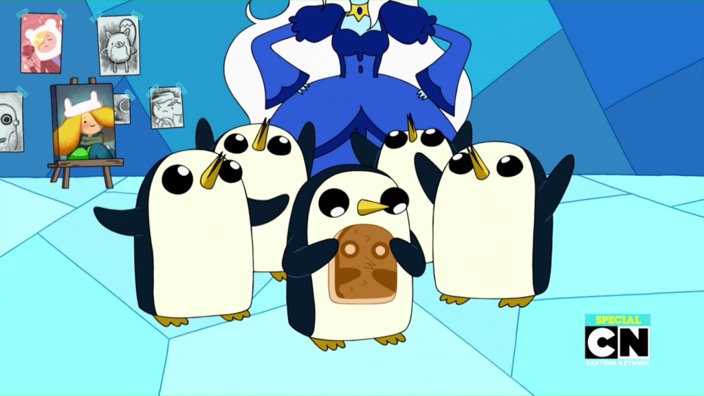 The penguins get a pancake surprise in Five Short Tables