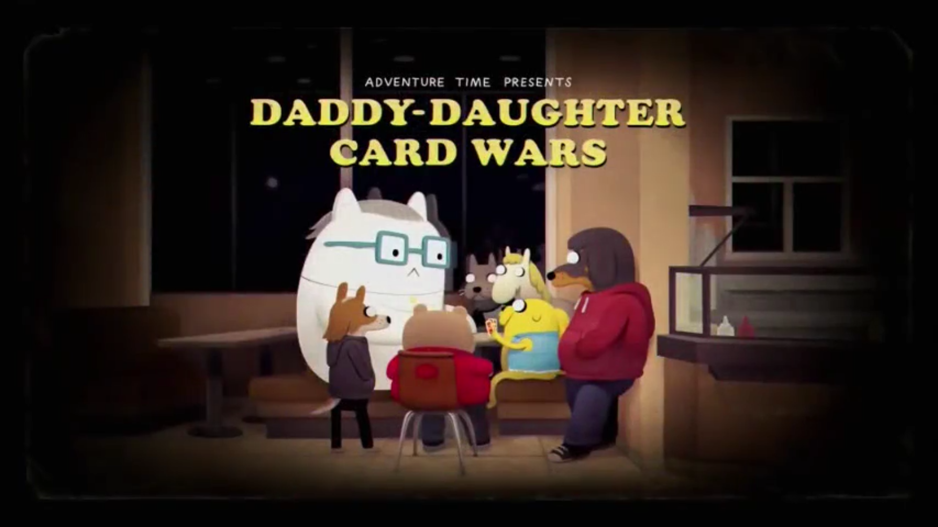 The title card for Jake's worse half comes out in "Daddy -Daughter Card Wars"